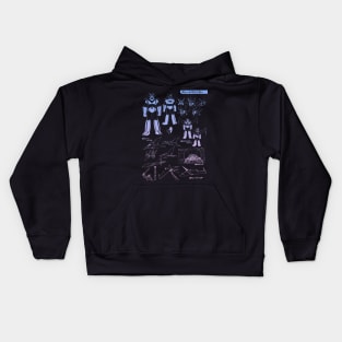 Mazinger Z blueprint aesthetic gradient Kids Hoodie